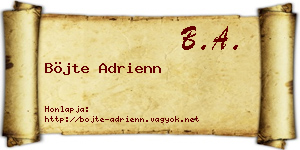 Böjte Adrienn névjegykártya
